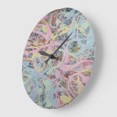 Retro Nouveau art Deco geïnspireerd pastel abstrac Grote Klok (Hoek)