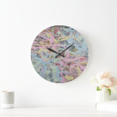 Retro Nouveau art Deco geïnspireerd pastel abstrac Grote Klok (Huis)