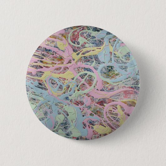 Retro Nouveau art Deco geïnspireerd pastel abstrac Ronde Button 5,7 Cm (Voorkant)