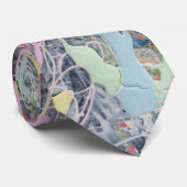 Retro Nouveau art Deco geïnspireerd pastel abstrac Stropdas (Opgerold)