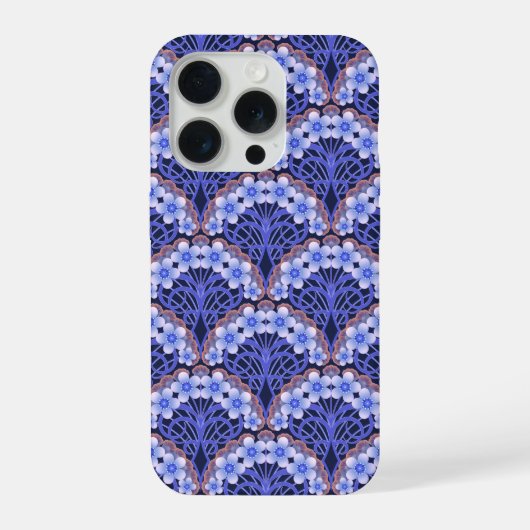 Retro Nouveau - Natures Curves and Timeless Blooms iPhone Hoesje (Achterkant)