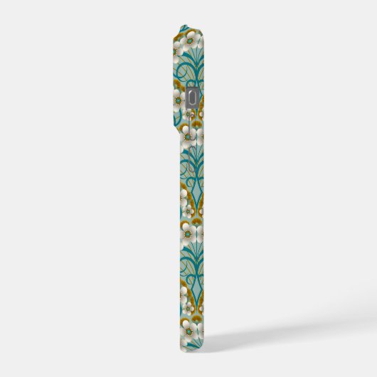 Retro Nouveau - Natures Curves and Timeless Blooms iPhone Hoesje (Linkerkant)