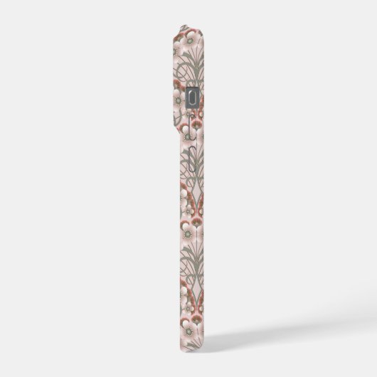 Retro Nouveau - Natures Curves and Timeless Blooms iPhone Hoesje (Linkerkant)