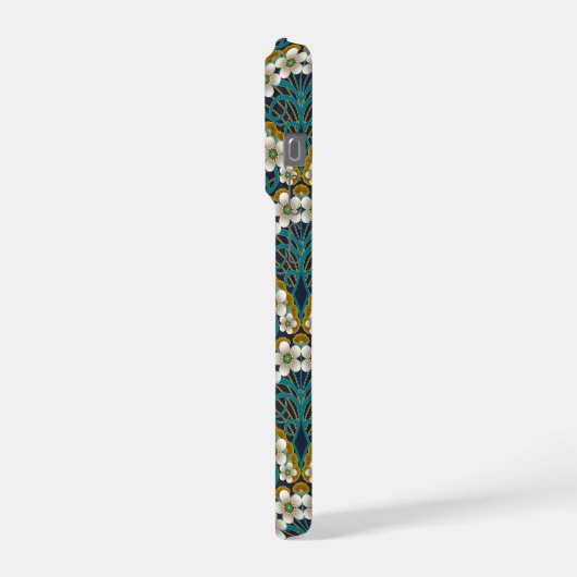 Retro Nouveau - Natures Curves and Timeless Blooms iPhone Hoesje (Linkerkant)