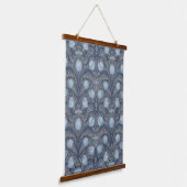 Retro Nouveau Tulips in blue and pewter Hangend Wandkleed (Gebogen)