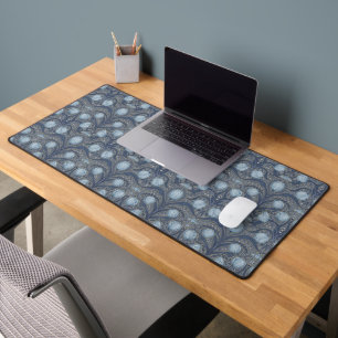 Retro Nouveau tulpen in blauw en tin Bureaumat