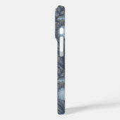 Retro Nouveau tulpen in blauw en tin Case-Mate iPhone Case (Achterkant / Links)