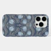 Retro Nouveau tulpen in blauw en tin Case-Mate iPhone Case (Achterkant (horizontaal))