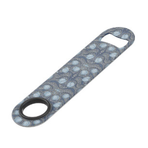 Retro Nouveau tulpen in blauw en tin Speed Flessenopener
