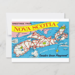 Retro Nova Scotia ansichtkaart Briefkaart