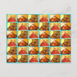 Retro Novelty TV Dinners Trays Briefkaart