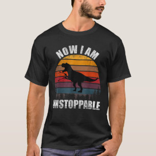 Retro Nu ben ik niet te stoppen grappige T Rex ges T-shirt