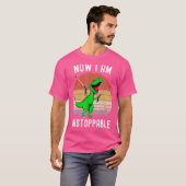 Retro  Nu ben ik niet te stoppen Trex Rex T-shirt (Voorkant volledig)