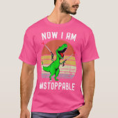 Retro  Nu ben ik niet te stoppen Trex Rex T-shirt (Voorkant)