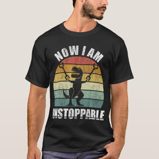 Retro nu ben ik onstopbaar Shirt grappige T-Rex ca (Voorkant)