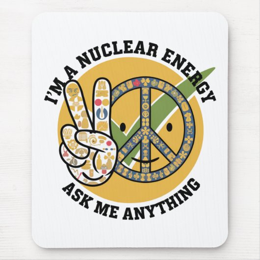 Retro Nucleaire Energie ontwerp vector art gift Muismat (Voorkant)