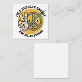 Retro Nucleaire Energie ontwerp vector art gift Vierkante Visitekaartje (Voorkant / Achterkant)