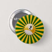 RETRO NUMMER 9 BILLIARTS BALL RONDE BUTTON 5,7 CM (Voorkant /achterkant)