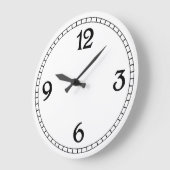 Retro nummers zwart witte wandklok (Hoek)