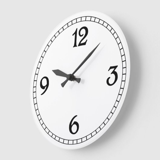 Retro nummers zwart witte wandklok (Hoek)