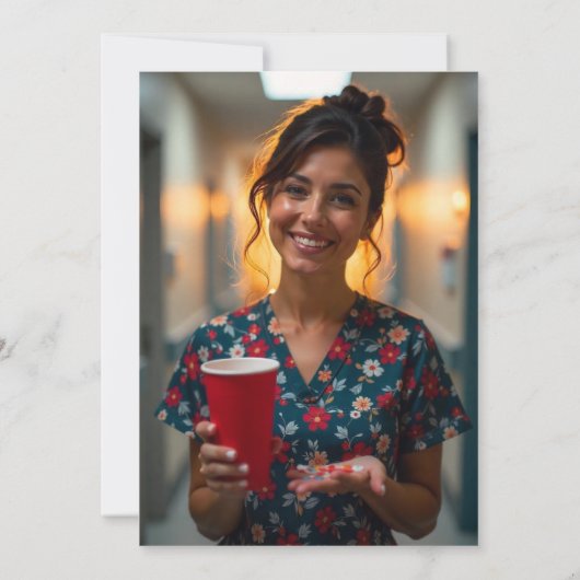 Retro  Nurse Afstuderen Foto Aankondiging (Achterkant)