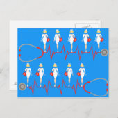 Retro Nurse Briefkaart (Voorkant / Achterkant)