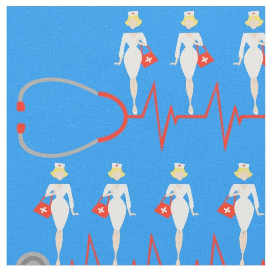 Retro Nurse Fabric Stof (Close Up)