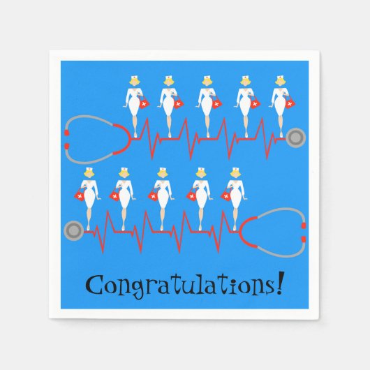 Retro Nurse Felicitaties Papieren servetten (Voorkant)
