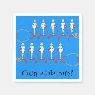 Retro Nurse Gefeliciteerd Paper Napkins Servet