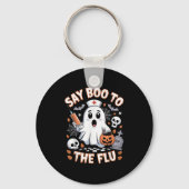 Retro Nurse Ghost Halloween Vaccine Say Boo To The Sleutelhanger (Voorkant)