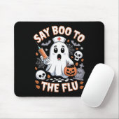Retro Nurse Ghost Halloween Vaccine Zeg Boe tegen  Muismat (Met muis)