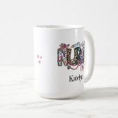Retro Nurse Life Typografie gepersonaliseerde mok (Voorkant rechts)