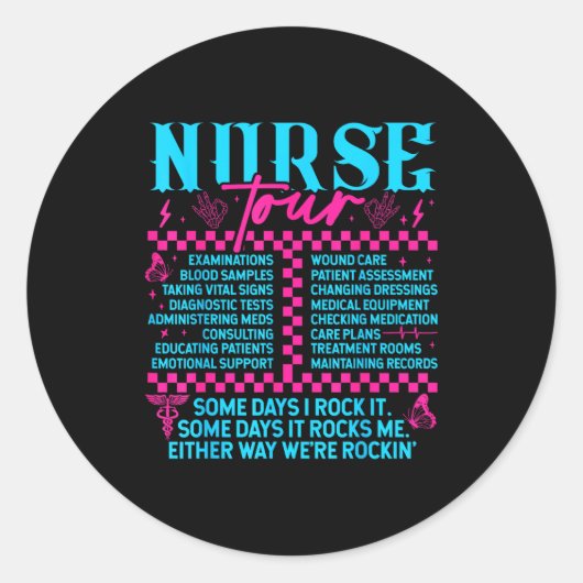 Retro Nurse Nurse Week Men Women Nurse  Ronde Sticker (Voorkant)