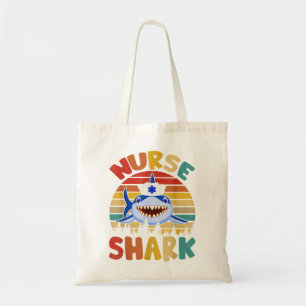 Retro Nurse Shark Funny Nurse Nursing Shar Tote Bag