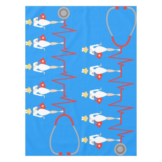 Retro Nurse Tablecloth Tafelkleed (Voorkant)