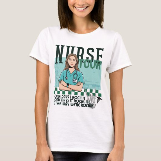 Retro Nurse Tour, Trendy Nurse Life, coole verplee T-shirt (Voorkant)