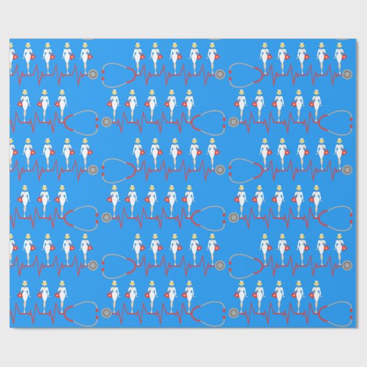 Retro Nurse wrapping Paper Cadeaupapier (Vlak)