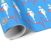 Retro Nurse wrapping Paper Cadeaupapier (Rol Hoek)