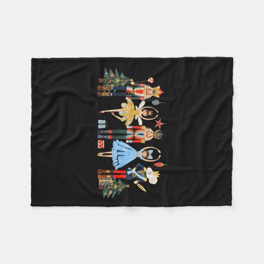 Retro Nutcracker Ballet Christmas Tree Shirts For Fleece Deken (Voorkant (Horizontaal))