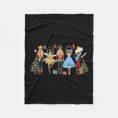 Retro Nutcracker Ballet Christmas Tree Shirts For  Fleece Deken (Voorkant)