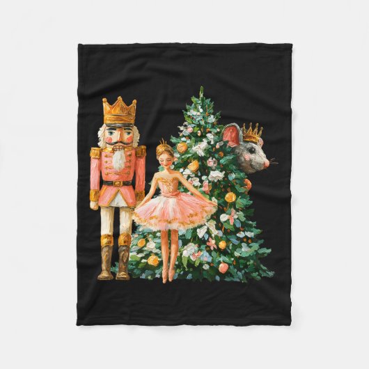 Retro Nutcracker Ballet Nk Christmas Xmas Vibes Wo Fleece Deken (Voorkant)