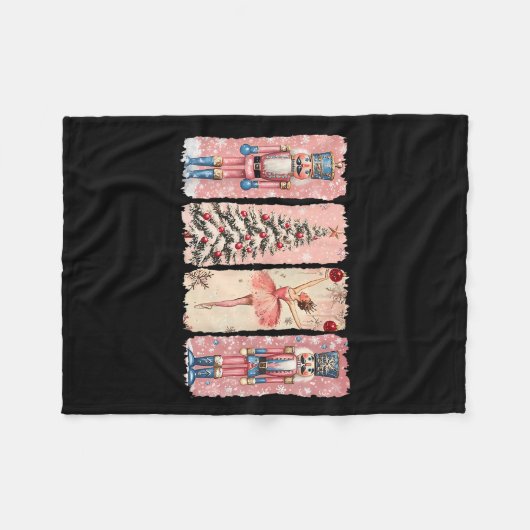 Retro Nutcracker Ballet Nk Christmas Xmas Vibes Wo Fleece Deken (Voorkant (Horizontaal))