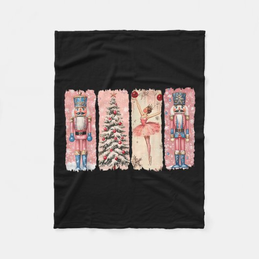 Retro Nutcracker Ballet Nk Christmas Xmas Vibes Wo Fleece Deken (Voorkant)