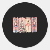 Retro Nutcracker Ballet Nk Christmas Xmas Vibes Wo Ronde Sticker (Voorkant)