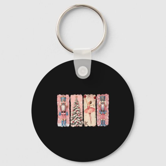 Retro Nutcracker Ballet Nk Christmas Xmas Vibes Wo Sleutelhanger (Voorkant)