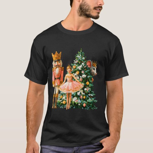 Retro Nutcracker Ballet Nk Christmas Xmas Vibes Wo T-shirt (Voorkant)
