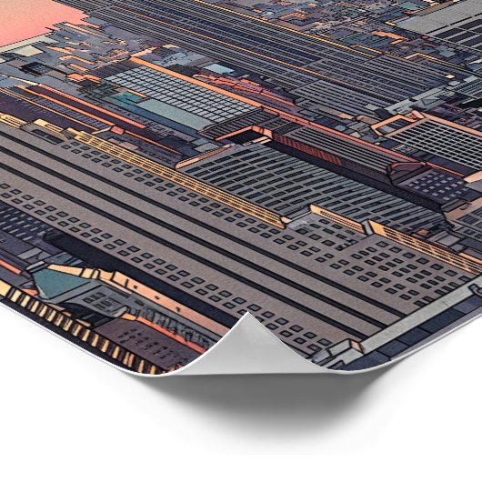 Retro NYC Skyline Poster (Hoek)