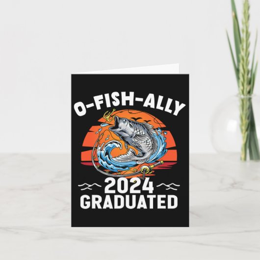 Retro O-fish-ally 2024 afgestudeerd senior Afstude Kaart (Voorkant)