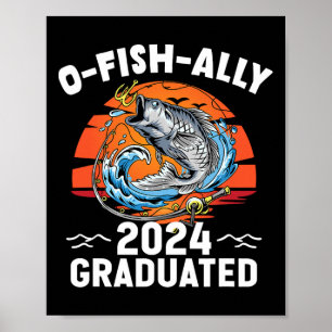 Retro O-fish-ally 2024 afgestudeerd senior Afstude Poster