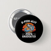 Retro O-fish-ally 2024 afgestudeerd senior Afstude Ronde Button 5,7 Cm (Voorkant /achterkant)